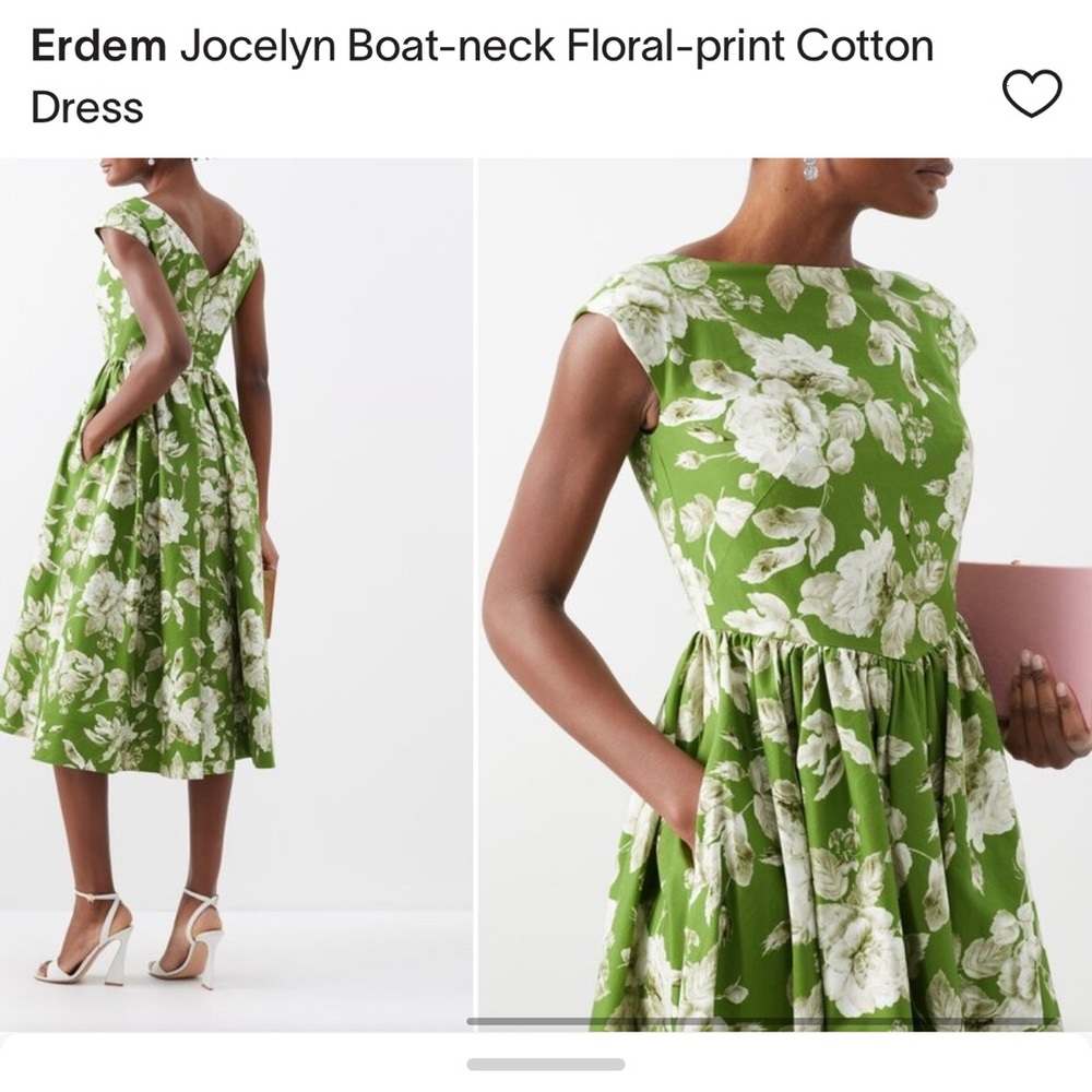 Erdem Jocelyn Boat-neck Floral-print Cotton Dress